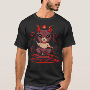 Pentagram goat headed 666 Baphomet T-Shirt
