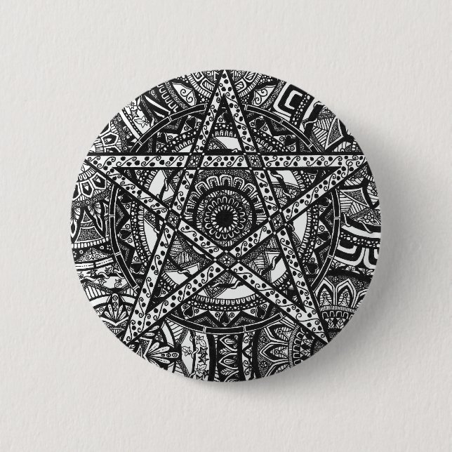 Pentagram Mandala badge 2 Inch Round Button (Front)