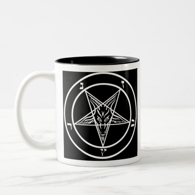 Pentagram of Baphomet Two-Tone Coffee Mug (Left)