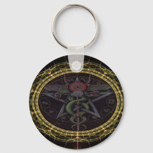 Pentagram Snakes Keychain