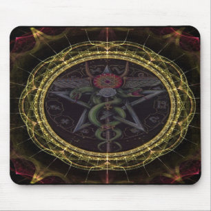 Pentagram Snakes Mouse Pad