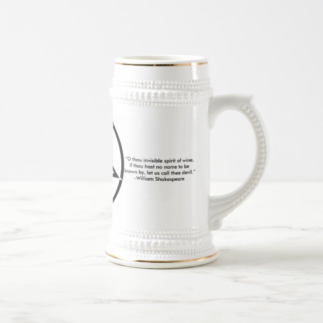 Pentagram Stein with Quote (Right)