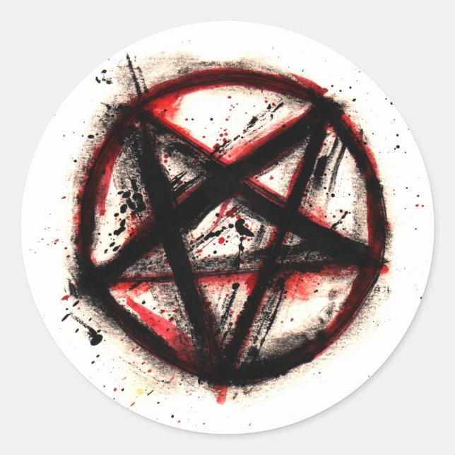 Pentagram Stickers, sheet of 6 Classic Round Sticker (Front)