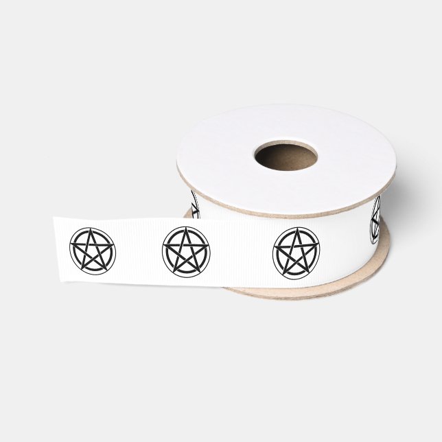 Pentagram Symbol - Five-Pointed Star Grosgrain Ribbon (Spool)