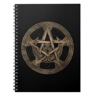 Pentagram Triskelion Moon Ornament Notebook