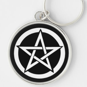 Pentagram Wiccan Samhain Halloween Keychain