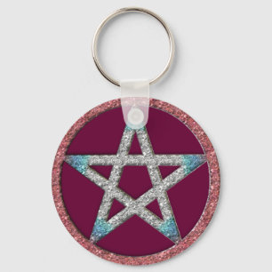 Pentagram Wiccan Witch Key Chain Fob Keychain