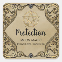 Pentagram Witchcraft Protection Spell Jar Labels