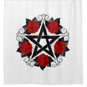 Pentagram with Red Roses