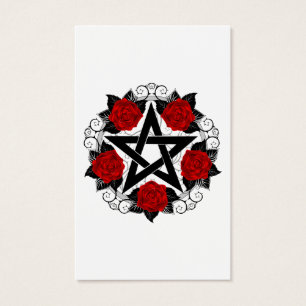 Pentagram with Red Roses