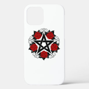 Pentagram with Red Roses iPhone 12 Case