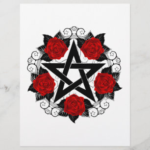 Pentagram with Red Roses Flyer