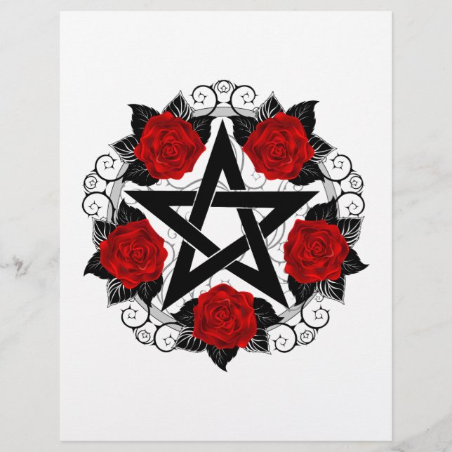 Pentagram with Red Roses Flyer (Front)