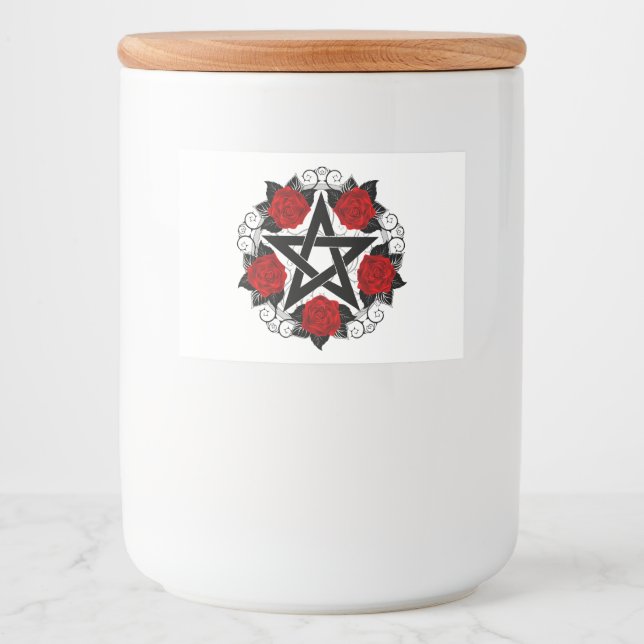 Pentagram with Red Roses Food Label (Front)