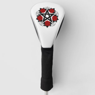 Pentagram with Red Roses Golf Head Cover