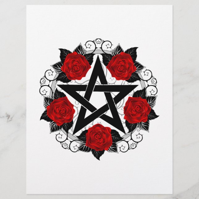 Pentagram with Red Roses Letterhead (Front)