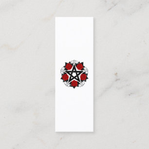 Pentagram with Red Roses Loyalty Card