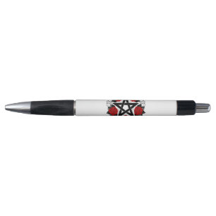 Pentagram with Red Roses Pen