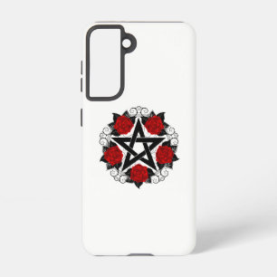 Pentagram with Red Roses Samsung Galaxy Case