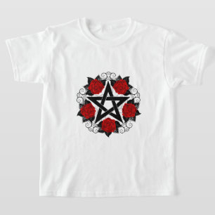 Pentagram with Red Roses T-Shirt