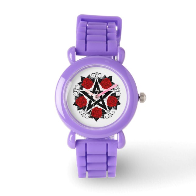 Pentagram with Red Roses Watch (Front)