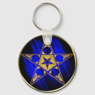 Pentagram With Upside Down Star Keychain