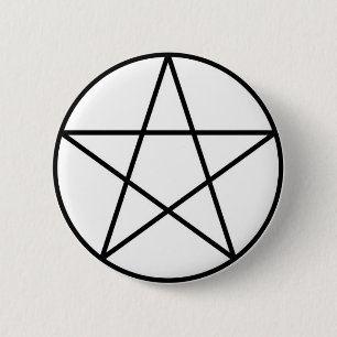 Pentagram within circle 2 inch round button