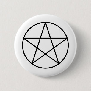 Pentagram within circle 2 inch round button