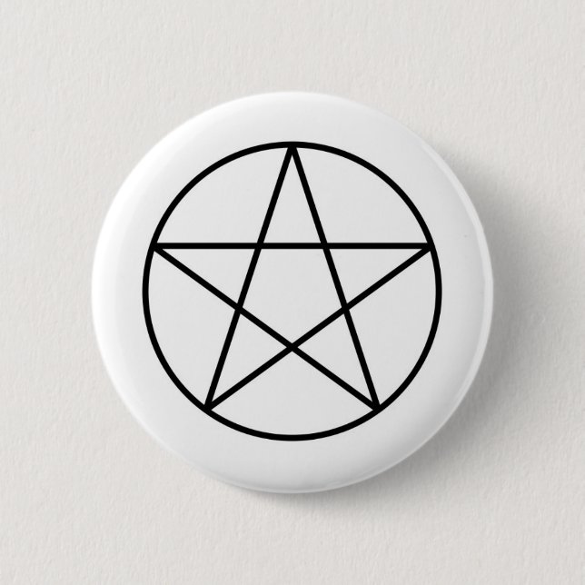 Pentagram within circle 2 inch round button (Front)