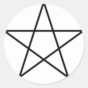 Pentagram within circle classic round sticker