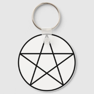 Pentagram within circle keychain
