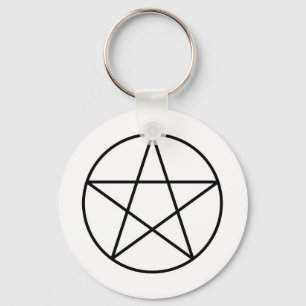 Pentagram within circle keychain