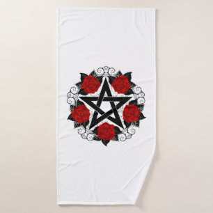 Pentagramme aux roses rouges