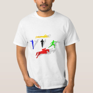 Pentathlon Fencing Shooting Swimming Jumping Run T-Shirt