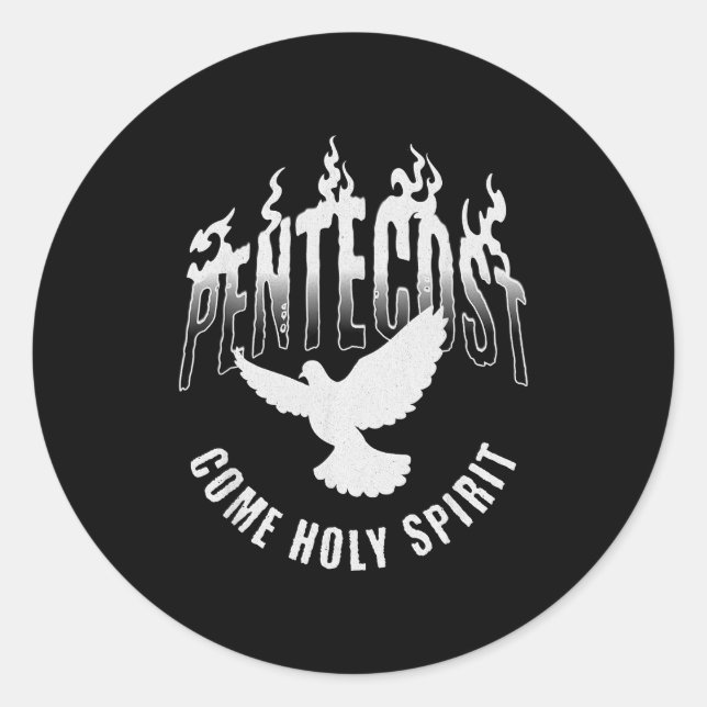 Pentecost Come Holy Spirit Catholic Dove  Classic Round Sticker (Front)