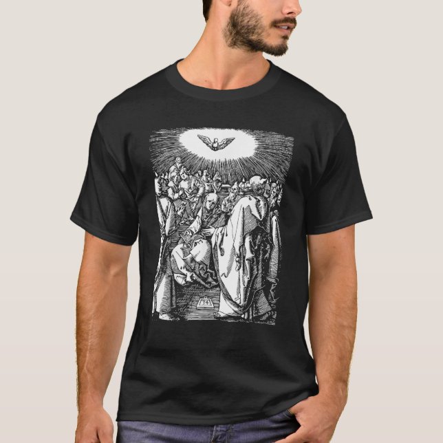 Pentecost Dove Tongues of Fire Flame Holy Spirit C T-Shirt (Front)