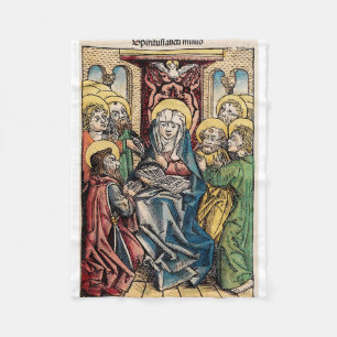 Pentecost scene after Easter Sunday Fleece Blanket
