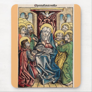 Pentecost scene after Easter Sunday Mouse Pad