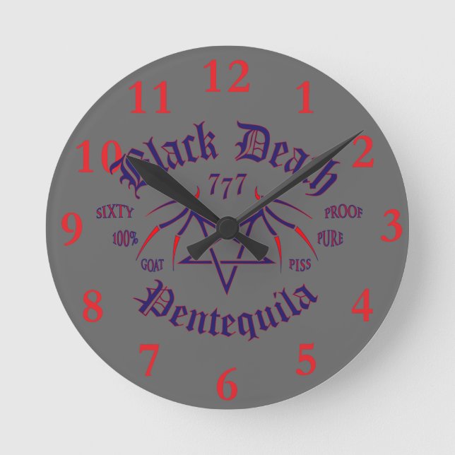 Pentequila Round Clock (Front)