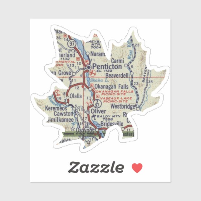 Penticton BC Vintage Map (Sheet)