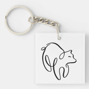 Penwork Calligraphic Bear Keychain