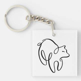Penwork Calligraphic Bear Keychain