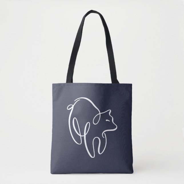 Penwork Calligraphic Bear Tote Bag (Front)