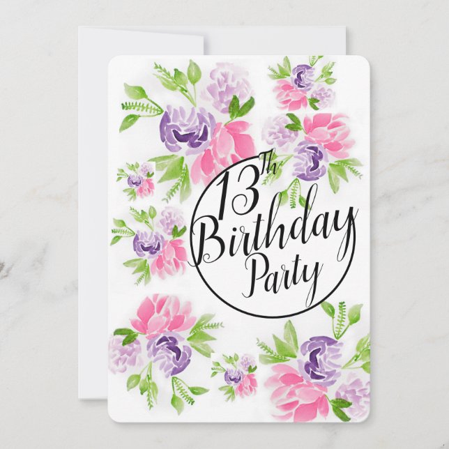 Peoney Cluster 13e invitation anniversaire (Devant)