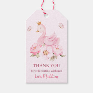 Peoni Swan Princess Birthday Thank You Gift Tags