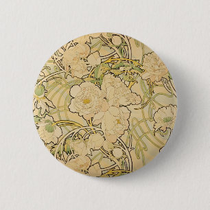 Peonies 1897 2 inch round button