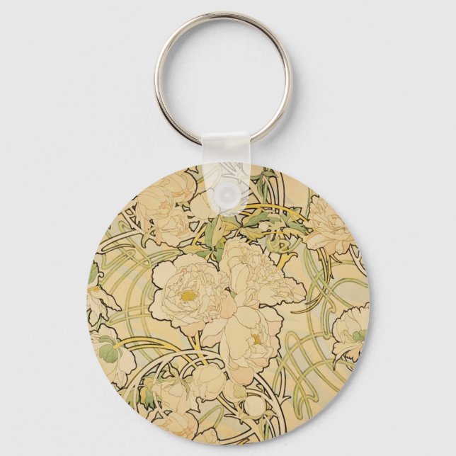 Peonies 1897 keychain (Front)