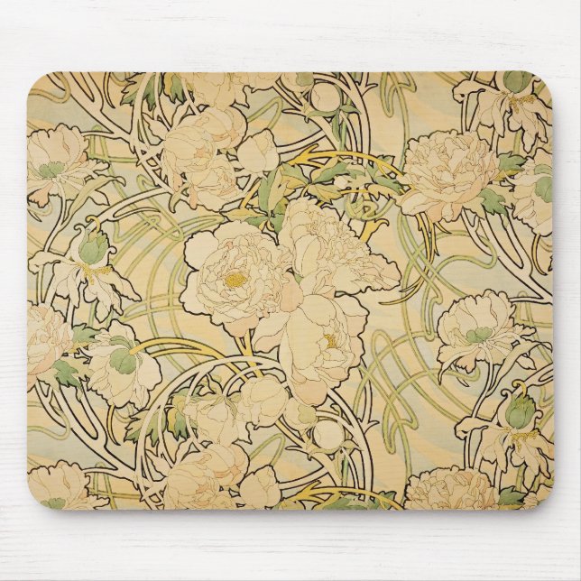 Peonies 1897 mouse pad (Front)