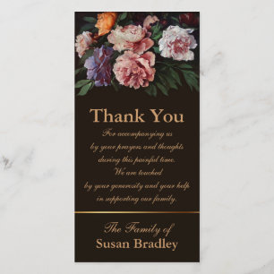 Peonies 1 Sympathy Thank You matching Stamp Card