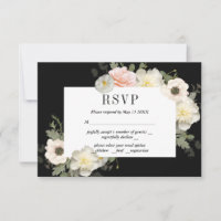 Peonies and Anemones Romantic RSVP Card
